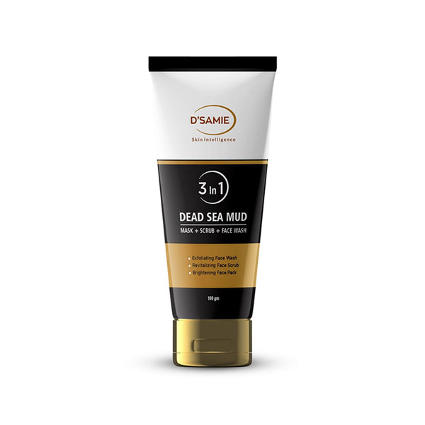 D'Samie Dead Sea Mud: The Ultimate 3-in-1 Mask, Scrub & Facewash for Radiant Skin - 100 gm