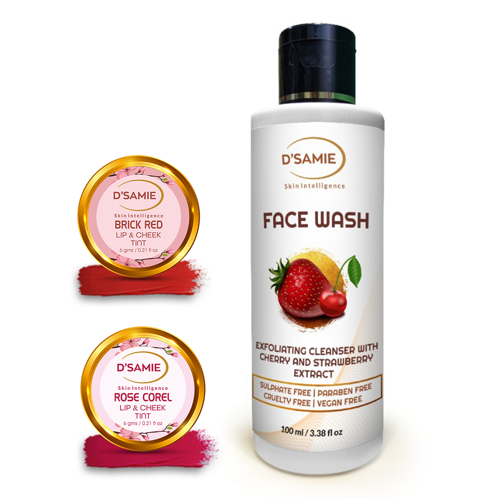 Buy Rose Core + Brick Red Lip Balm & Get Free Face Wash