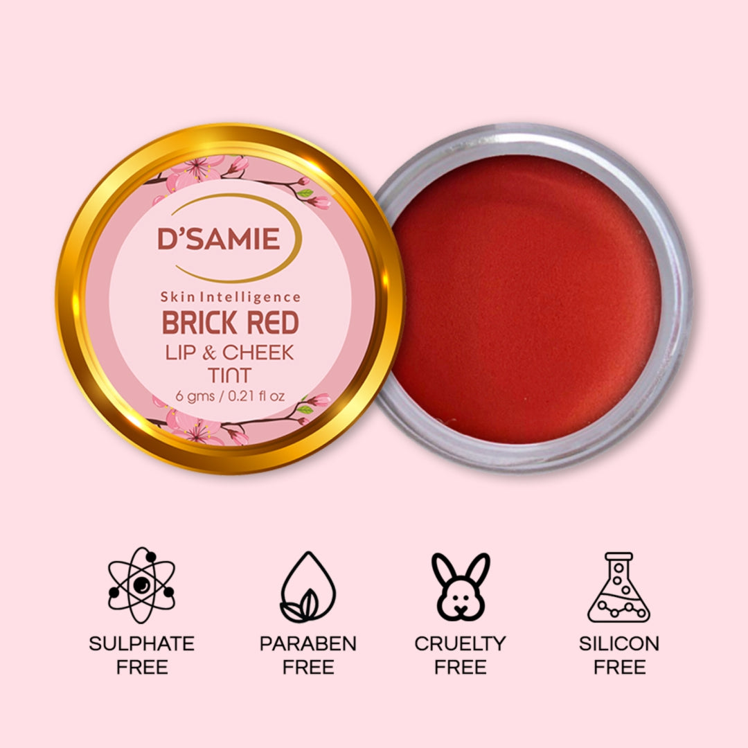 D'samie Lip & Cheek Tint Brown Lip Stain (Brick Red) (6g)