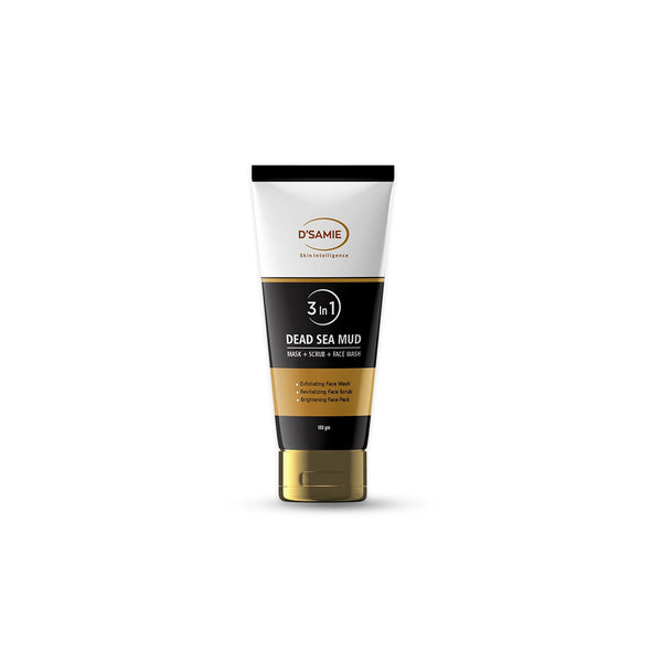 D'Samie Dead Sea Mud: The Ultimate 3-in-1 Mask, Scrub & Facewash for Radiant Skin - 100 gm