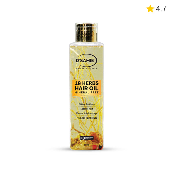 D’Samie Anti-Hardwater 18 Herbs + Vitamin E Mineral-Free Hair Oil