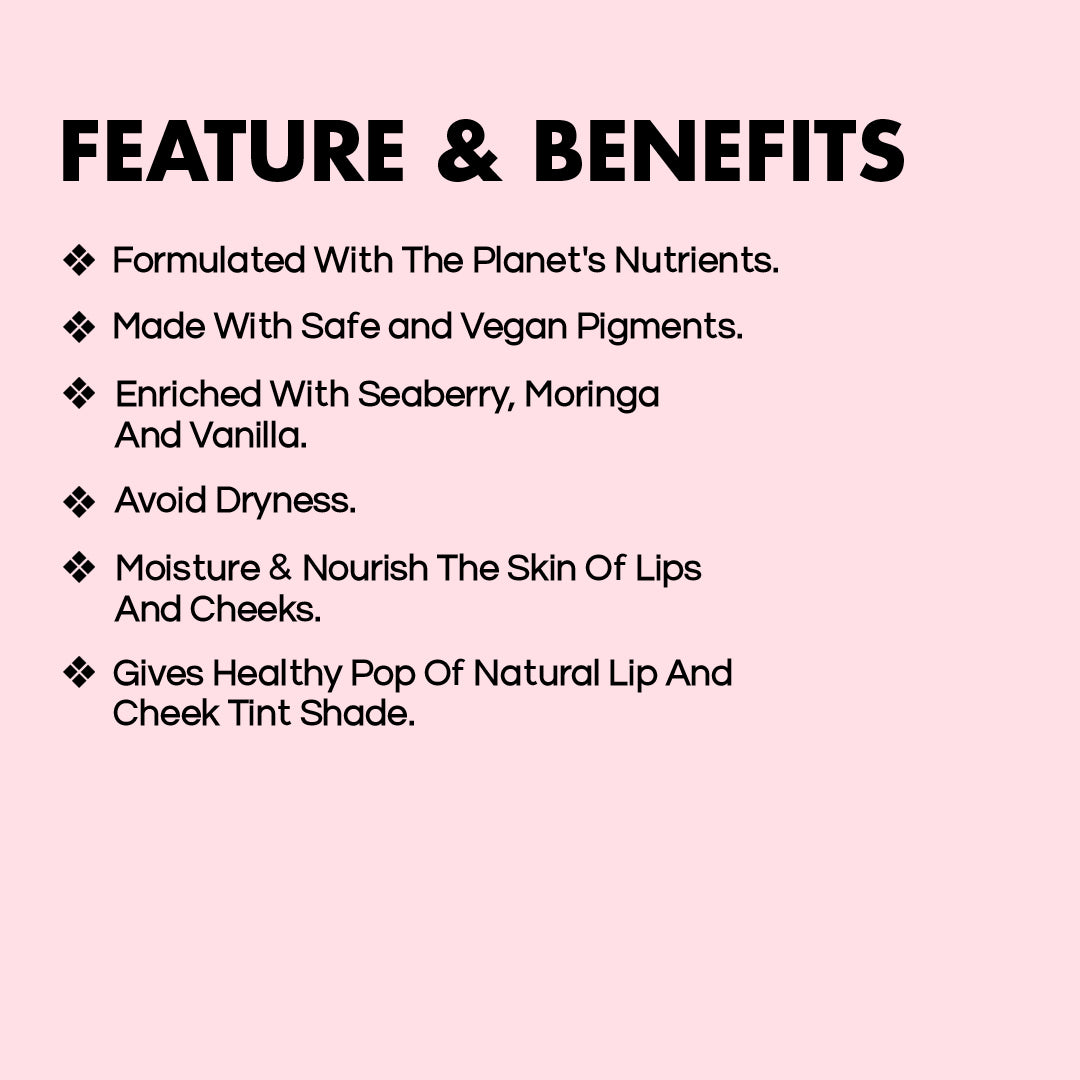 D'Samie Lip & Cheek Tint with Natural Flushing Glow, Silicon & Paraben Free, Pack of 2