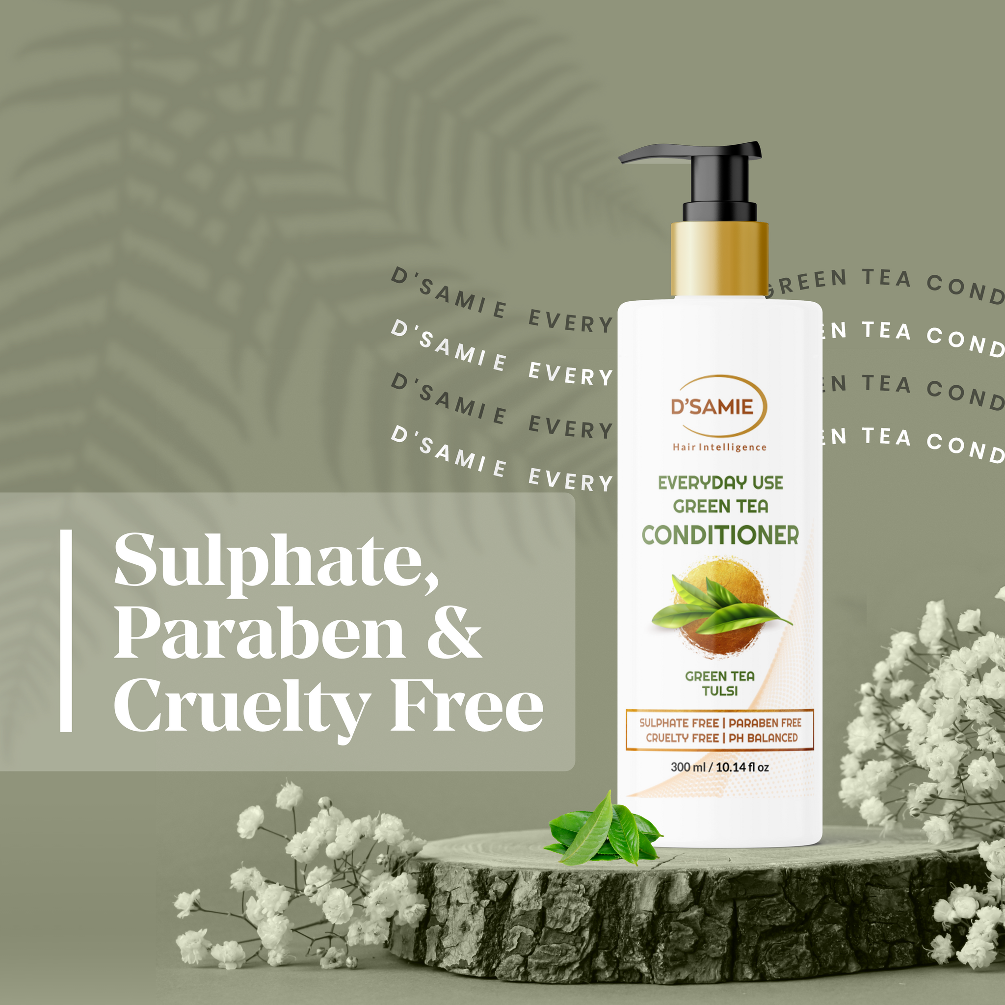 Green Tea Shampoo, Conditioner & Facewash Combo exfoliating cleanser with cherry and strawberry extrack | sulphate, paraben, cruelty & vegan free